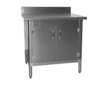 image of Eagle Group T3048BA-BS-HGD 48" Cabinet Base Hinged Doors Work Table w/ B.Splash, Handles & Catches