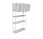 image of Eagle Group TSP1448Z EAGLEbrite® Zinc 4 Wire Shelf Pizza Carry-Out Workstation - 48"W x 33"D x 98"H