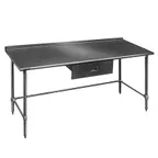 image of Eagle Group UT3030STB 30" Open Base Work Table with Side & Rear Crossrails, 1-1/2" Backsplash
