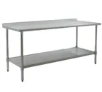 image of Eagle Group UT3036SB 36" Open Base Work Table with Undershelf, 1-1/2" Backsplash / Heavy Gauge