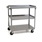 image of Eagle Group UUC-311 Stainless Steel 3 Shelf Utility Cart w/ 1 Handle - 16-3/4" x 27-5/8"