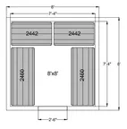image of Quantum WR74‐2460P/2442P Wire Shelving Package for Walk-Ins 8x8