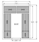 image of Quantum WR74‐2460P/2442P/2424P Wire Shelving Package for Walk-Ins 8x10