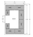image of Quantum WR74‐2442P/1824P Wire Shelving Package for Walk-Ins 8x12