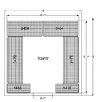 image of Quantum WR74‐2454P/2472P/1436P Wire Shelving Package for Walk-Ins 10x10