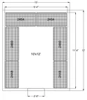 image of Quantum WR74‐2454P/2460P/2448P Wire Shelving Package for Walk-Ins 10x12