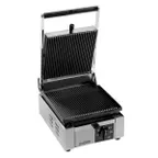 image of Eurodib ELIO-110 Commercial Panini Sandwich Grill w/ Cast Iron Grooved Plates, 110V