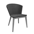 image of emu A1010 Elly Outdoor Side Chair w/ All-Weather Wicker Back & Seat, Aluminum