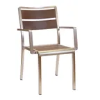 image of emu A1120 Sid Stacking Armchair w/ Aluminum Slat Back & Seat - Outdoor/Indoor