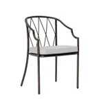 image of emu 1201 Como Stacking Arm Chair w/ Steel Wire Back & Steel Seat - Outdoor / Indoor 