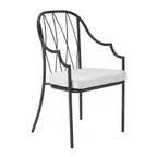 image of emu 1202 Como Stacking Hi-Back Arm Chair w/ Steel Wire Back & Steel Seat - Outdoor / Indoor 