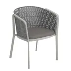 image of emu 1214 Aluminum Carousel Armchair w/ Synthetic Flat Rope Back - Outdoor / Indoor 