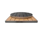 image of emu A1494 Rectangular Sid Outdoor Table Top - 26" x 30", Wood-Look Aluminum Slats
