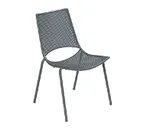 image of emu 150 Topper Outdoor Stacking Side Chair w/ Interlace Steel Mesh Back & Seat
