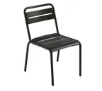 image of emu 161 Star Outdoor Stacking Side Chair w/ Steel Slat Back & Seat