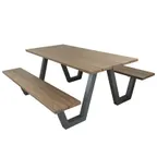 image of emu A1820 Rectangular Outdoor Sid Picnic Table - 70" x 72" x 30"H 