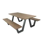 image of emu A1821 Rectangular Outdoor Sid Picnic Table - 70" x 96" x 30"H