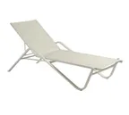 image of emu 195PK1 Holly Outdoor Stackable Chaise w/ Texplast Fabric Back & Seat - Aluminum