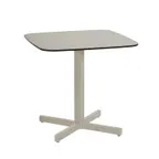 image of emu 256-T71 Shine Square Outdoor HPL Table w/ Taupe HPL Top - 31" x 31" x 29"H, 4-Cross Base