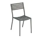 image of emu 263 Segno Outdoor Stacking Side Chair w/ Steel Slat Pattern Seat & Back
