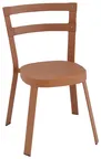 image of emu 655 Thor Outdoor Stacking Side Chair w/ Tubular Steel Ladder Back & Solid Steel Seat