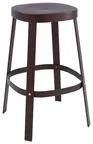 image of emu 657 Thor Stacking Backless Barstool w/ Solid Steel Seat - Indoor/Outdoor