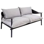 image of emu E730 Terramare Lounge Loveseat w/ Eco-Leather Back & Aluminum Seat - Indoor/Outdoor