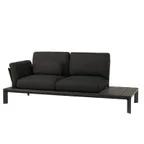 image of emu E764 Lounge Loveseat w/ Slatted Wood Plastic Composite & Aluminum Base Frame
