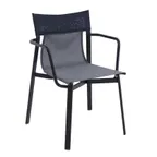 image of emu 799 Breeze Stacking Armchair w/ Textilene Fabric Back & Seat - Outdoor/Indoor