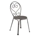 image of emu 909 Pigalle Outdoor Stacking Side Chair w/ Steel with Design Pattern Back & Steel Seat