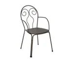 image of emu 931 Caprera Stacking Armchair w/ Steel Design Pattern Back - Outdoor/Indoor