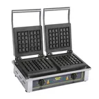 image of Equipex GED10 Double Brussels Waffle Baker w/ Cast Iron Grids, Thermostatic Controls