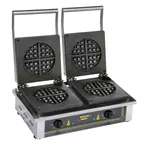 image of Equipex GED75 Double Classic Belgian Waffle Baker w/ Cast Iron Grids, 3300W