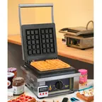 image of Equipex GES10/1 Single Brussels Waffle Baker w/ Cast Iron Grids, 1750W