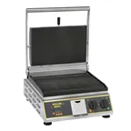 image of Equipex PANINI PREMIUM/1 16" Single Panini Press w/ Timer, Cast Iron Grooved Plates,120V