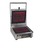 image of Equipex PANINI VG/1 16" Single Panini Press w/ Timer, Ceramic Grooved & Smooth Plates,120V