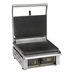 image of Equipex PANINI_GTB 17" Single Commercial Panini Press w/ Cast Iron Grooved Plates, 120-208/240V