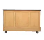image of FWE ES-BBC-5 Executive Series 50 lb. Ice Bins Removable Speed Rack-59" Portable Bar-Maple Wood Front-Sides