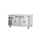 image of Everest ETRF2 59" Undercounter/Worktop Dual Temperature Refrigerator/Freezer w/ 2 Doors, 9 (R) & 9 (F) cu. ft.