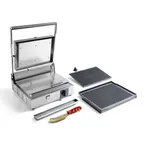 image of Eurodib USA CORT RR PS 16" Panini Sandwich Grill w/ Removable Cast Iron Grooved Pates, 120V