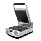 image of Eurodib SAP010R 13" Single Panini Sandwich Grill w/ Glass-Ceramic Grooved & Smooth Plates, 120V 