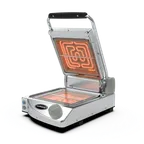 image of Eurodib SAP010T 13" Single Panini Sandwich Grill w/ Glass-Ceramic Smooth Plates, 120V 