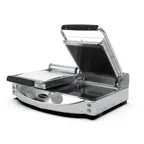 image of Eurodib USA SAP020PR 24" Double Panini Sandwich Grill w/ Glass-Ceramic Grooved & Smooth Plates, 240V