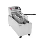 image of Eurodib USA SFE01860220 Full Pot Countertop Electric Fryer with One Basket, 2 Gallon/8 Liter Capacity, 240v