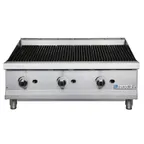 image of Eurodib TCBR36 36" Countertop Gas Radiant Charbroiler w/ (3) Burners, 120.000 BTU