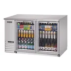 image of Everest EBB59G-SS 57" Two Section Back Bar Cooler with Glass Door, 20.0 cu. ft.