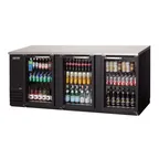 image of Everest EBB90G 89" Three Section Back Bar Cooler with Glass Door, 32.0 cu. ft.