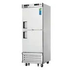 image of Everest EBWRFH2 29" 1-Section Reach-In Refrigerator Freezer Combo w/ 2 Half Solid Doors, Bottom Mount
