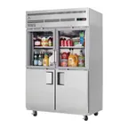 image of Everest EGSH4 49" 2-Section Reach-In Refrigerator w/ 2 Solid & 2 Glass Half Doors, Top Mount, Stainless Steel, 48 cu. ft.