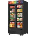 image of Everest Refrigeration EMGF36B 41" 2 Glass Door Freezer Merchandiser in Black, 36 cu. ft.